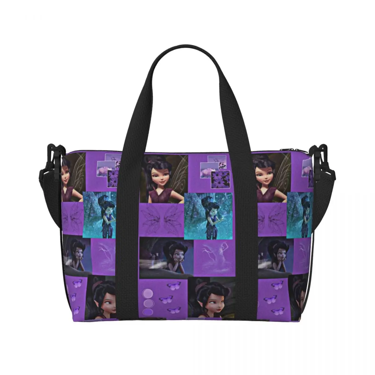 

Custom Fairies Vidia Tote Bag Women Large Capacity Tinker Bell Beach Gym Shoulder Travel Bag