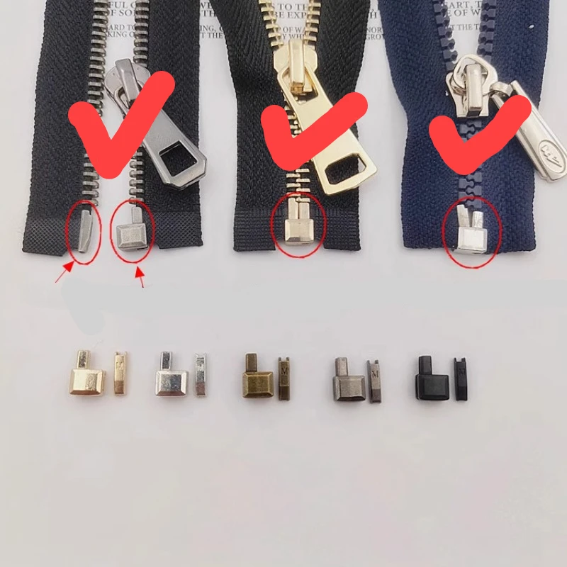 

100sets/Lot 3#5#8#10# Metal Resin Zipper Accessories Bottom Insertion Box and Pin Retainer Instant Repair Tailor Craft Arts Diy
