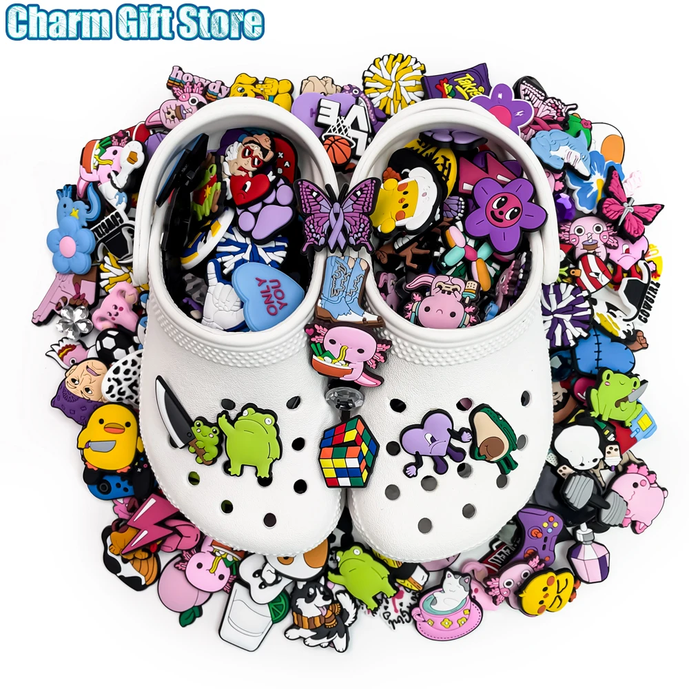 20/50/100PCS Random Shoe Charms Catoon Animal Shoe Decoration for Clog Kawaii Style Shoe Buckle Sandal Pendant fit Tote Bag Gift