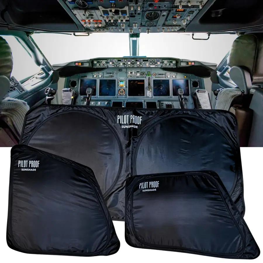 

737 Cockpit Sunshade TripleLayer Blackout Shield Precision Fit for 737 NG amp MAX Foldable amp Durable Tested by Pilots