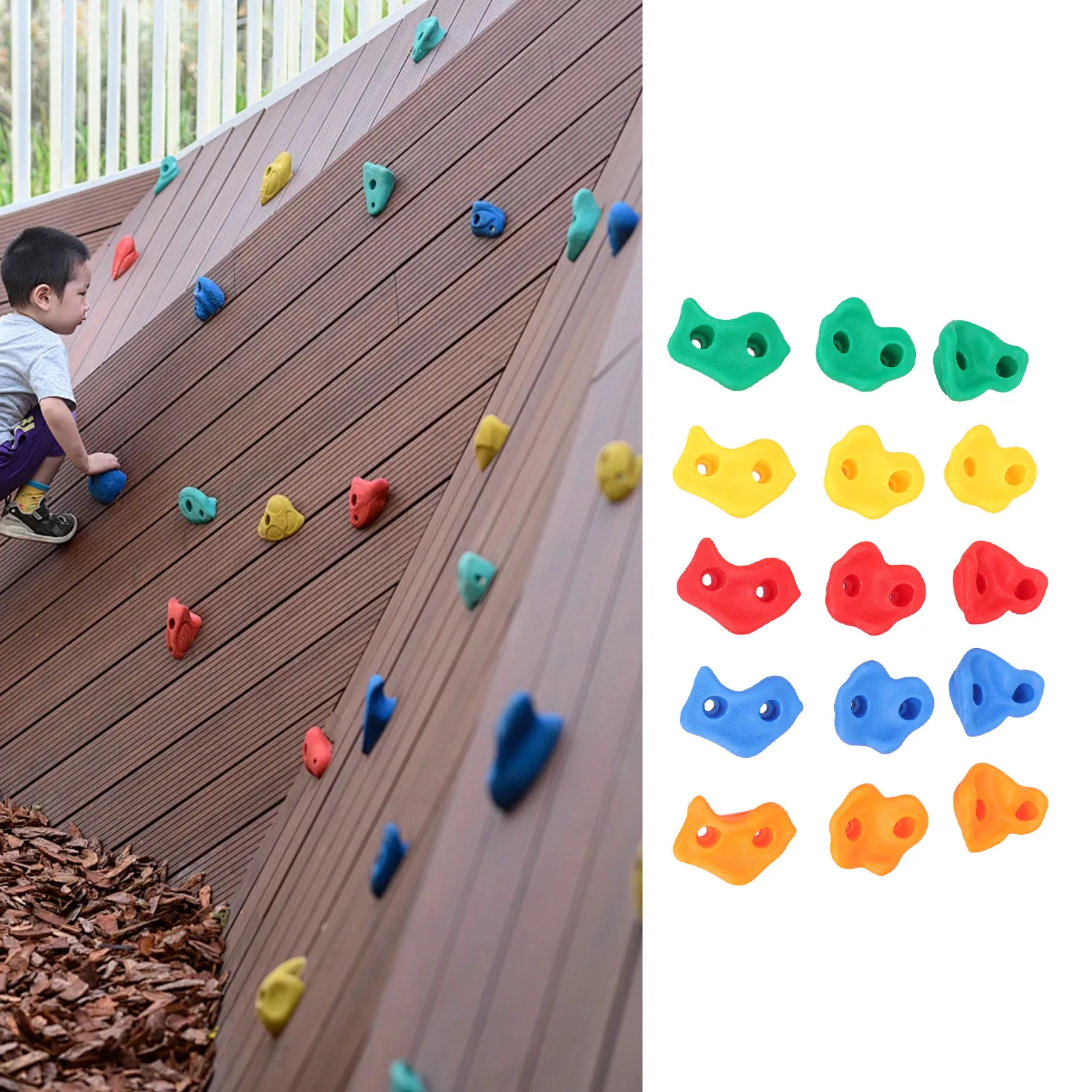 

Kids Climbing Rocks Multi Color Climbing Holds Wall Grip Kit For Indoor And Outdoor Playground