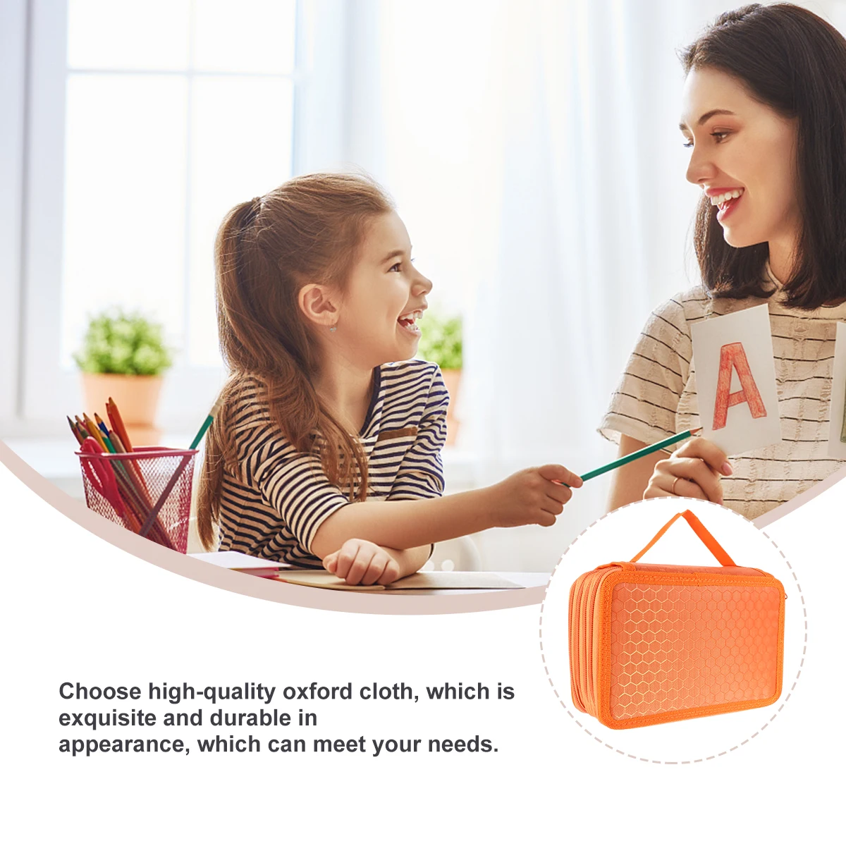 

72 Slots Colored Pencil Case 4-Layer Organizer High-Quality Oxford Cloth Portable Handle Design for Travel Pencil Case