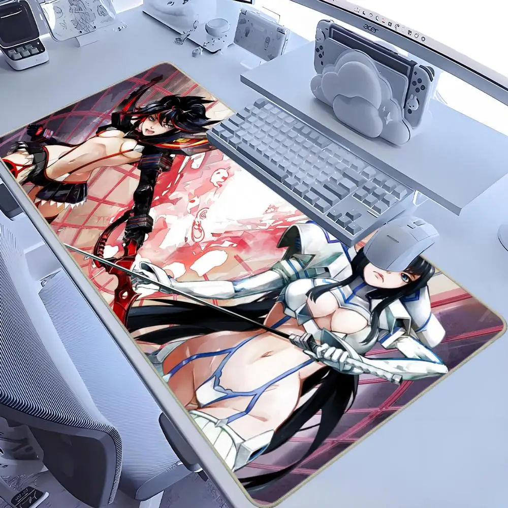 Alas Mouse Meja Anime Kill La Kill Alas Meja HD Matoi Ryuuko Lucu Alas Keyboard Gaming Diperpanjang Alas Mouse Gamer XXL Besar 90x40