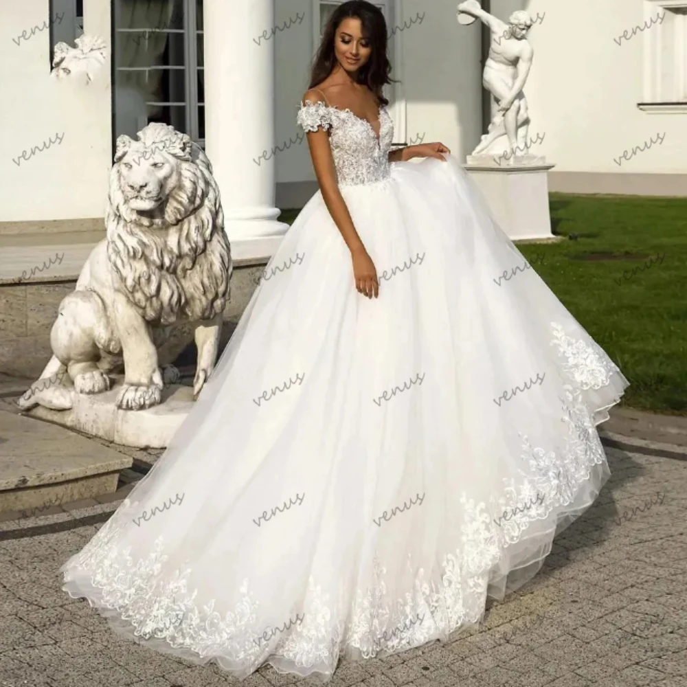 

Classic Wedding Dresses Gorgeous Bridal Gowns Tulle Tiered Robes For Formal Party Floor Length Princess Vestidos De Novia 2024