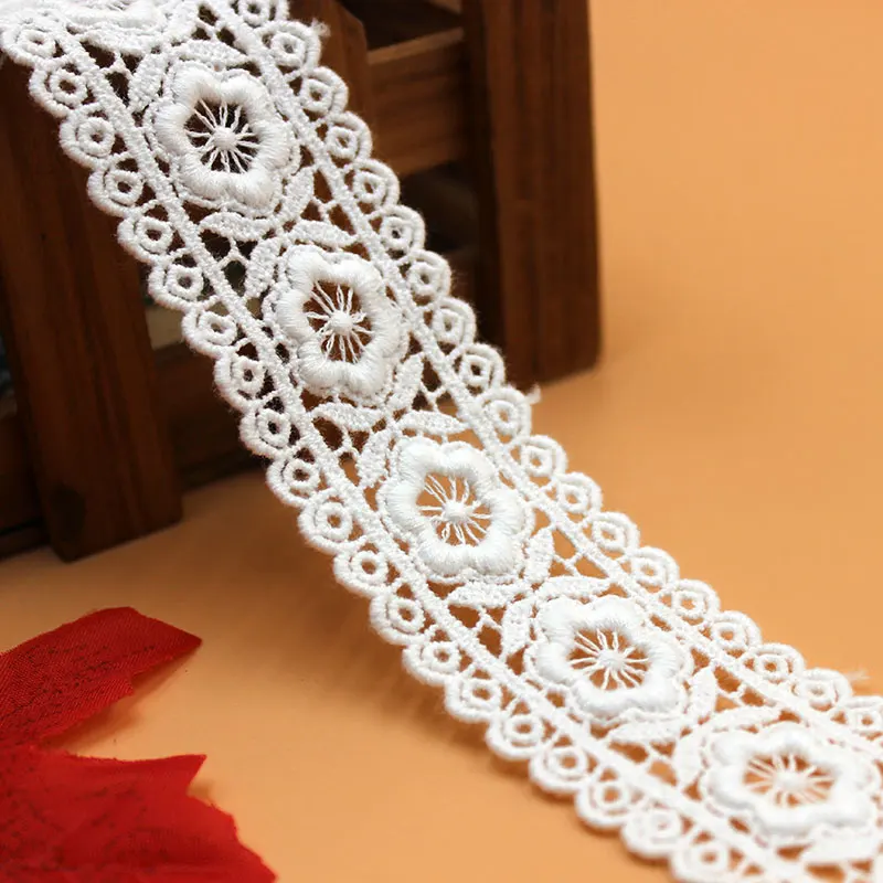 Small Cotton Thickened Lace, Water-soluble Embroidery Lace, DIY Wedding Dress, Home Sewing Accessories, RS4757, 10Yards/Lot