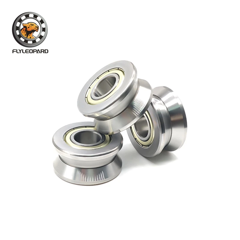 2PCS LV201-14 ZZ Bearing 12x39.9x18 mm V Groove Guide Roller Bearings LV201-14 LV201-14Z ZZ Traces walking guide rail bearings