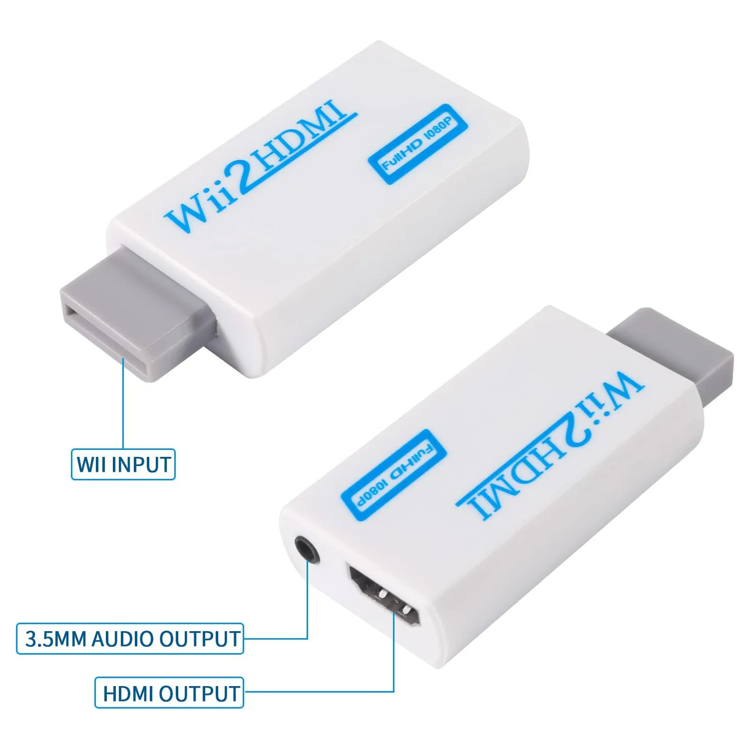 Wii to HDMI-compatible TV Converter Full HD 1080P Game Adapter Wii2HD Video Audio Converter For TV Monitor Laptop Projector