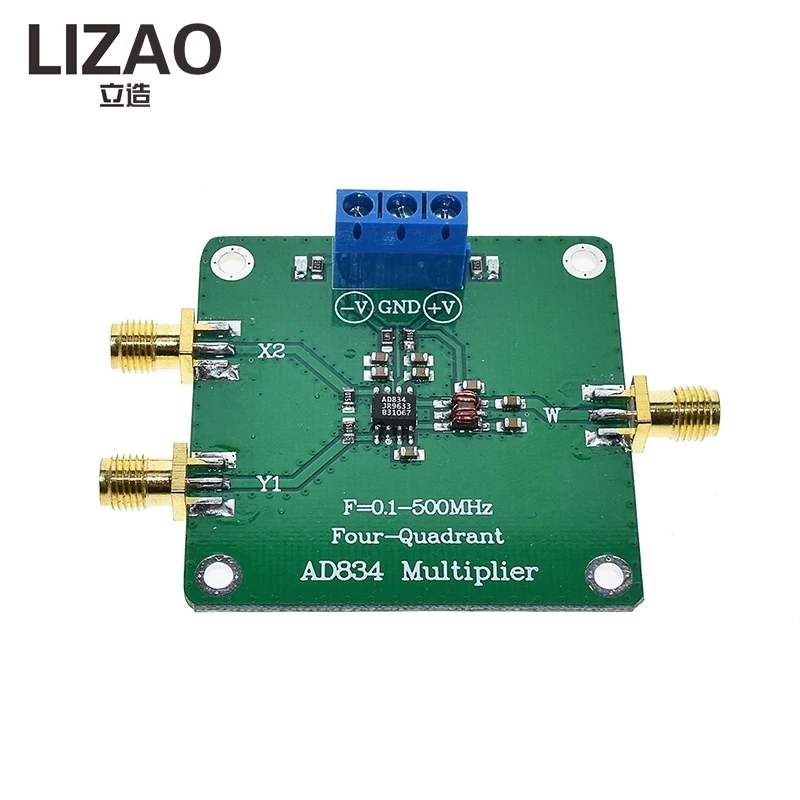 LIZAO AD834 Four-Quadrant Multiplier RF Module, 0.1-500MHz Radio Frequency Mixer with ±5V Power Supply
