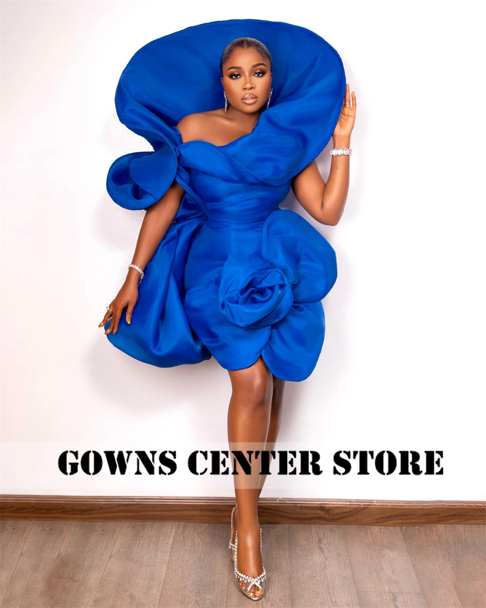 Diseño especial azul real Aso Ebi sirena vestido de fiesta plisado vestidos de fiesta de noche africanos vestidos de lujo mujeres 2025 personalizado