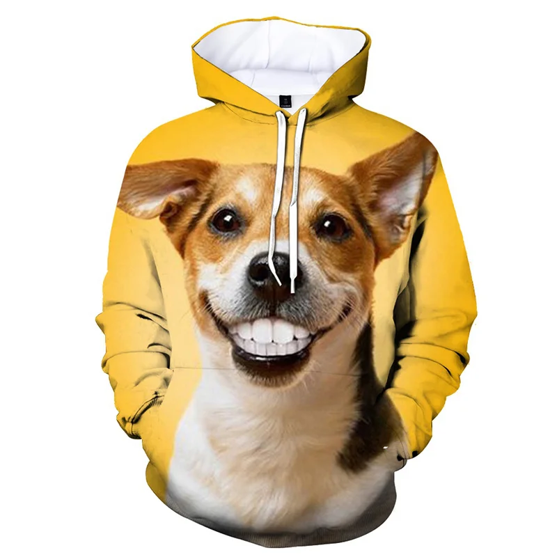 Sweats à capuche à motif de chiens drôles pour hommes, Streetwear à la mode, manches longues, animaux mignons, sweat à capuche imprimé en 3D, pulls Kdis respirants décontractés