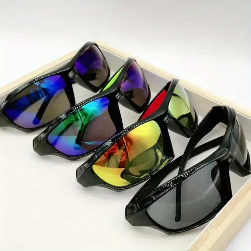 4 Pairs of Fashionable Colored Lens Glasses, Suitable for Daily Wear and Photography - Ideal Gift Choice