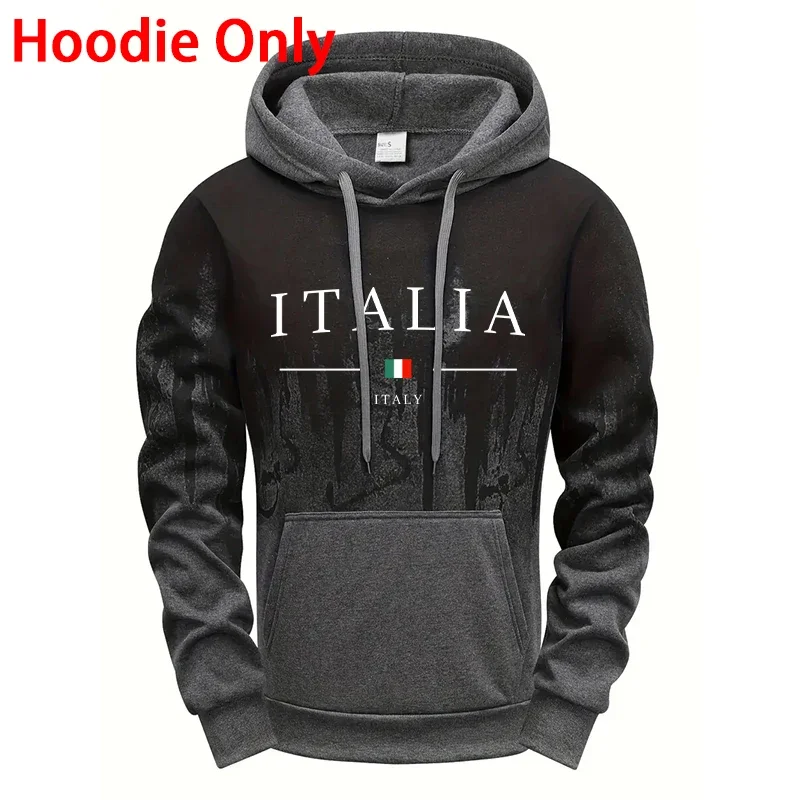 Autumn Winter Daily Sports Fashion Sweatshirt and Sweatpants Outfit Men's Set/Hoodie/Pants Italy New in Casual Hooded Tracksuit view 5