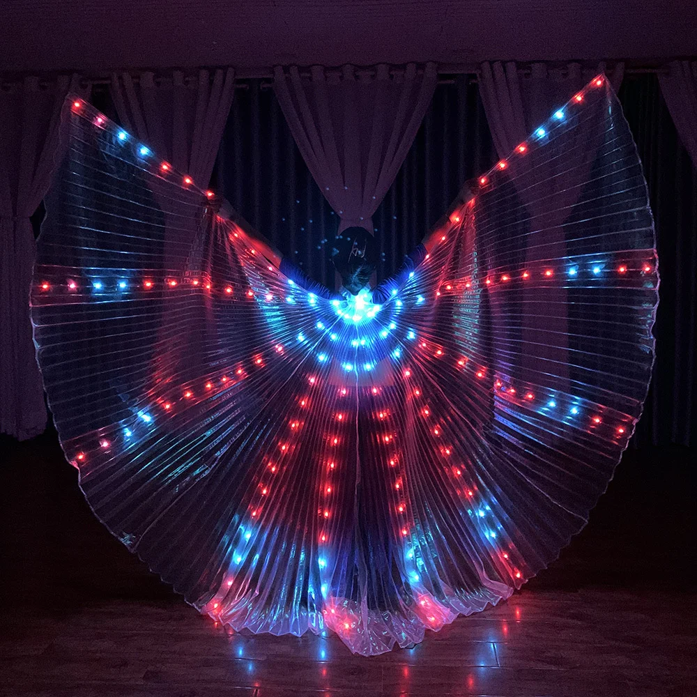Alas LED De Mariposa Isis Para Danza Del Vientre – Con Varillas Telescópicas, Luces De 5 Colores, 2 Modos, Tallas Infantil Y Adulto, Ideal Para Actuaciones Y Fiestas