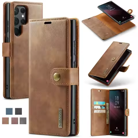 Detachable Magnetic Leather Cover for Samsung Galaxy S24 S23 Plus S22 Ultra S21 FE S20 S10 S9 Note 20 10 Wallet Card Holder Case
