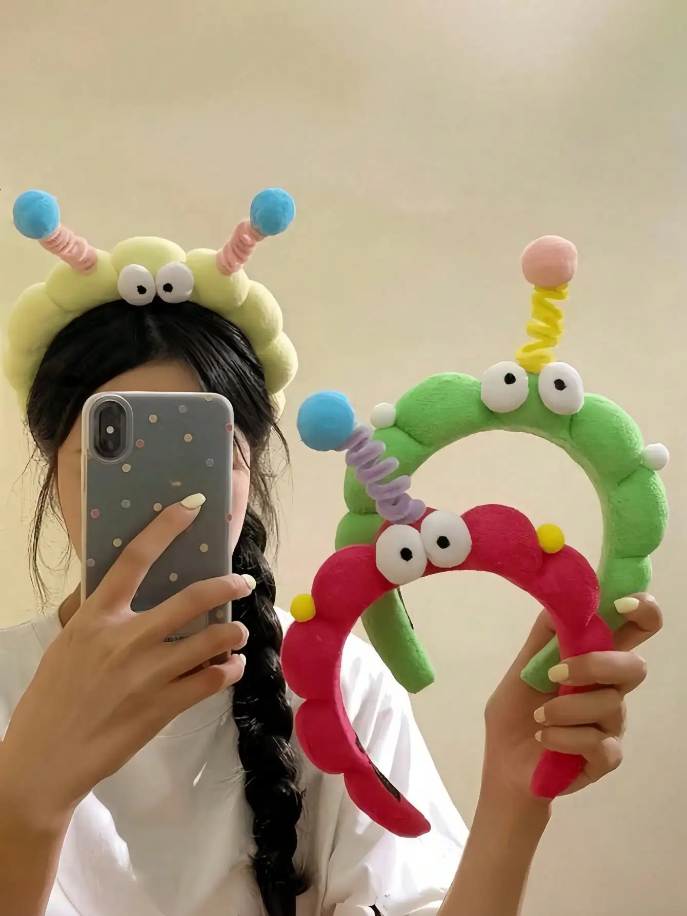 

1pc Funny Cartoon Twist Headband, Autumn/Winter Headpiece, Hair Band, Energetic Girl Cute Big Eyes, Women's Cartoon Facial Mask Headband, Women Hair Accessories. Face Mask Headband, Women's Accessories, Hair Decorations, Perfect Gift For Female Friends, M