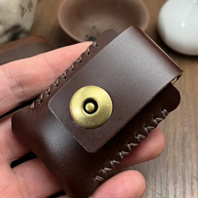 Cowhide Retro Wearable Belt Lighter Shell for Zipp Lighter Protective Storage Case