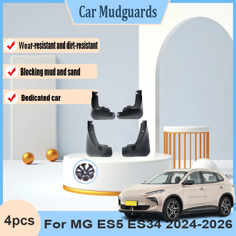 

Car Muds Flap For MG ES5 Car Accessories ES34 2024 2025 2026 4 PCS Splash-proof Splash Guards Flap Mudguards Fender Styling Part