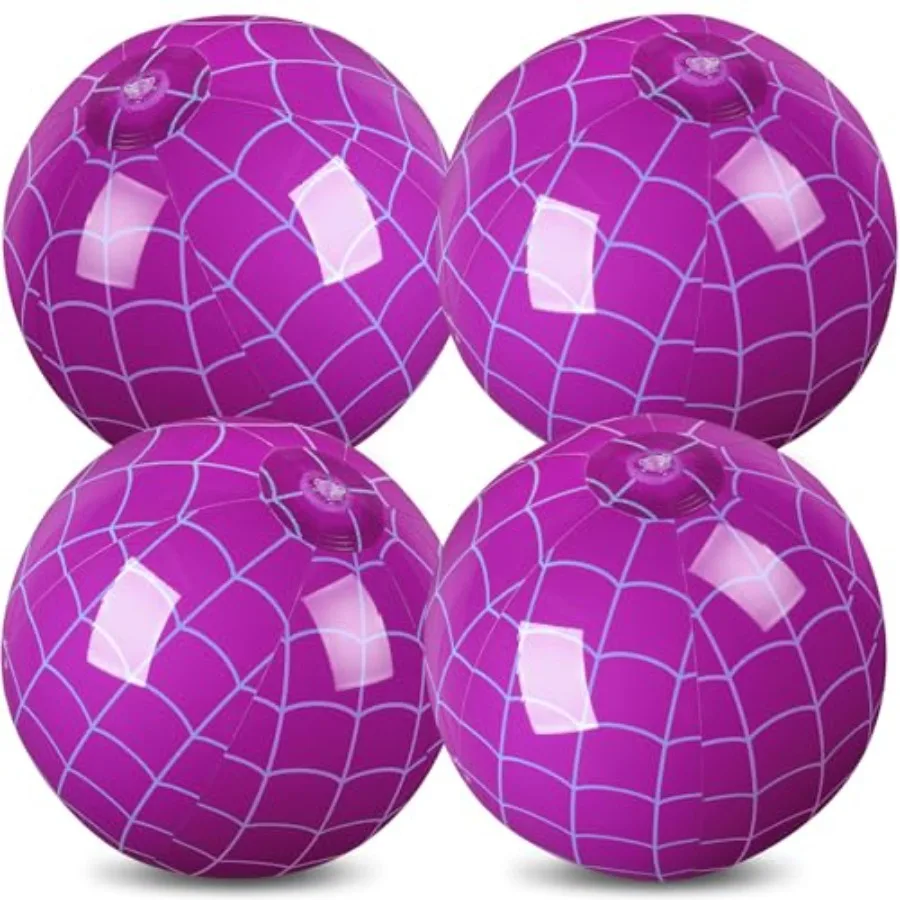 

4 Pack Themed Beach Balls 11.81" Inflatable Ball Bulk for Summer Pool and Beach Game Gifts Birthday Party Favors Supplies and E