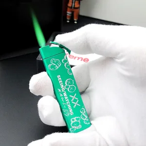 Lighter inflatable gas butano lighter lighter lighter tatter lighter ultra thin green flame mini novelty 12 Main Sales Mini Maçaric - №7