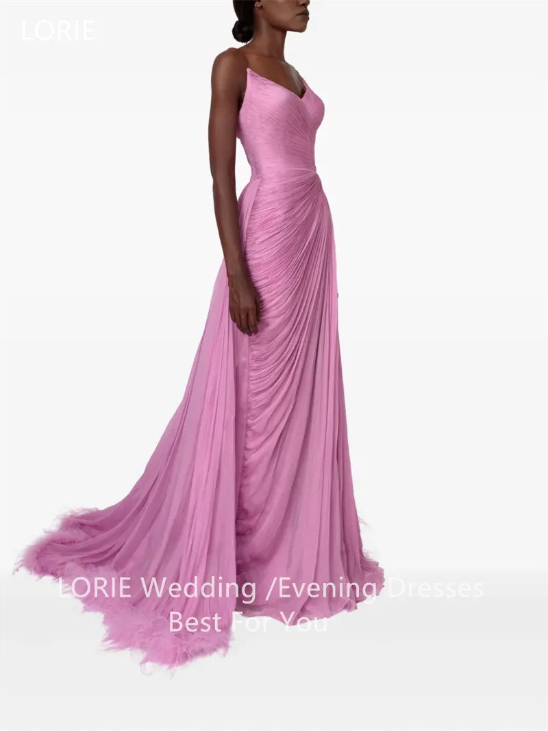 LORIE 2025, maßgeschneiderte A-Linie-Partykleider mit V-Ausschnitt, trägerloses, plissiertes Abendkleid, bodenlang, Ballkleider für besondere Anlässe