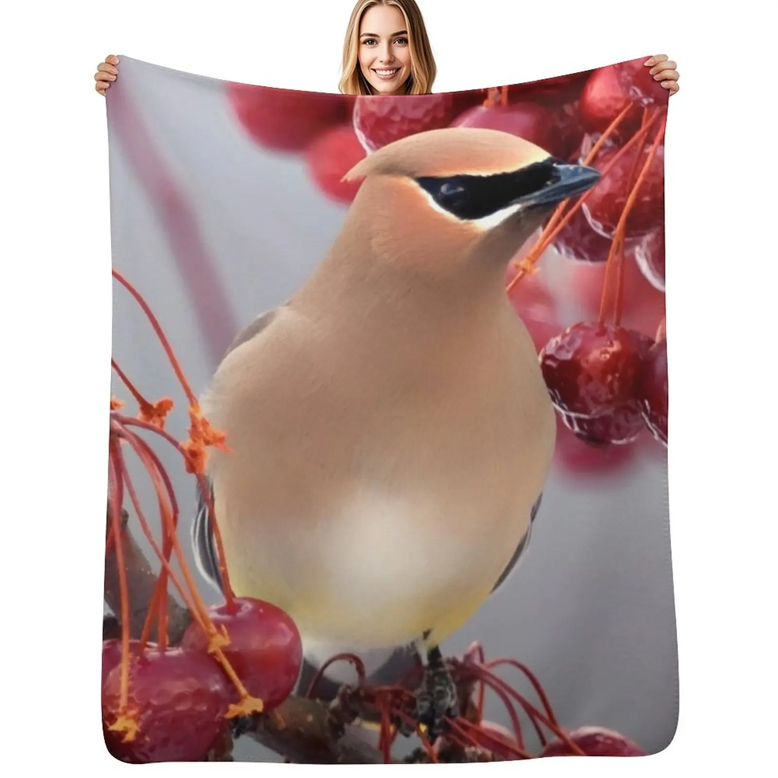 

Second Cedar Waxwing Throw Blanket blankets and throws Blankets For Baby warm for winter Decorative Beds Blankets