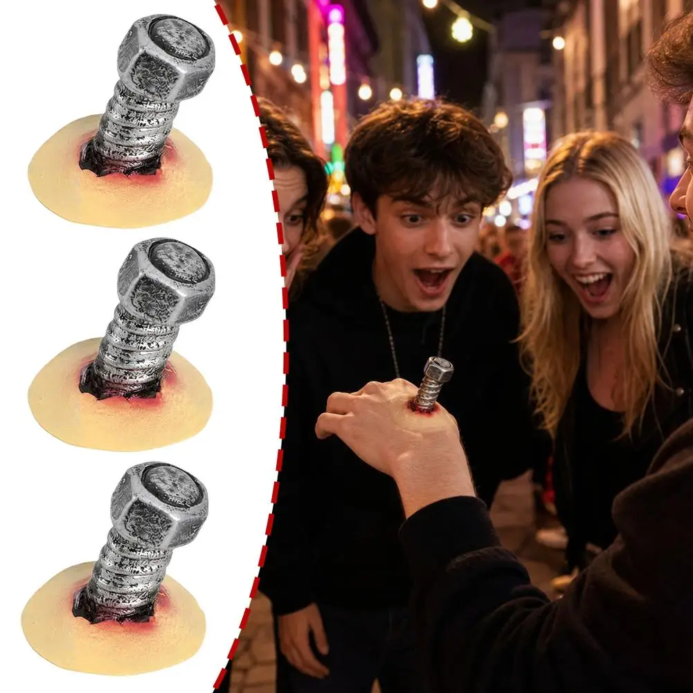 1/3/5pcs Halloween Wounded Foot Shoe Prank Prop Screw Decor Practical Joke Item Toy for Festive Entertainment