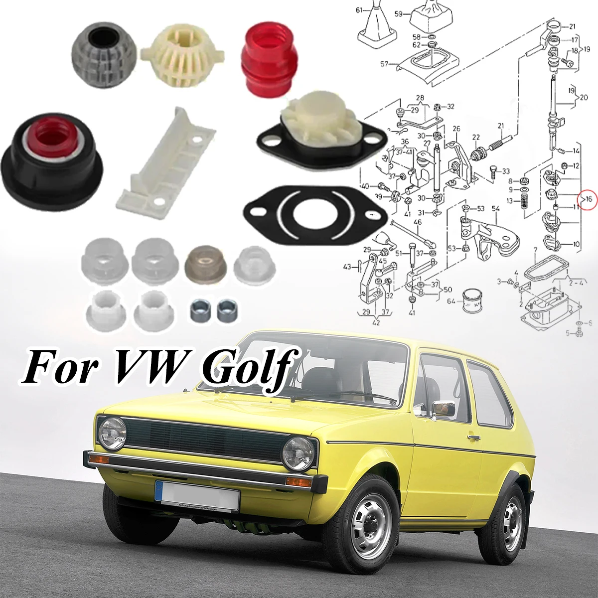 15Pc/Set For VW Golf Mk1 17 Mk2 1G MK3 1H Rabbit Caribe Citi Seat Front Manual Transmission Gear Linkage Shift Lever Repair Kit