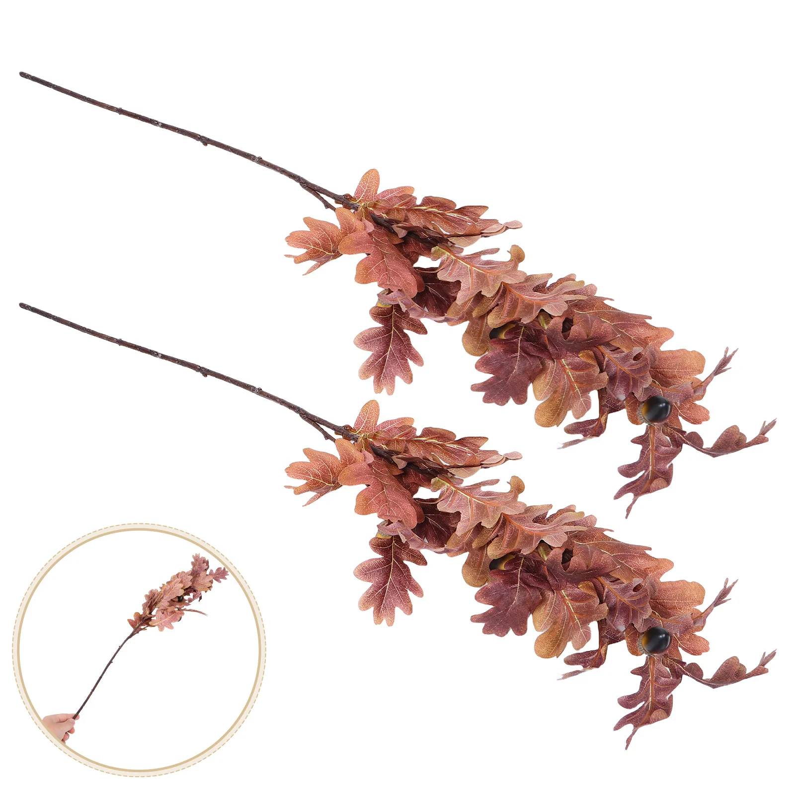 

2Pcs Vibrant Fall Leaves Stems Faux Autumn Leaves for Home Event Decor No Maintenance Fall Stems Faux Plants Fake Branches