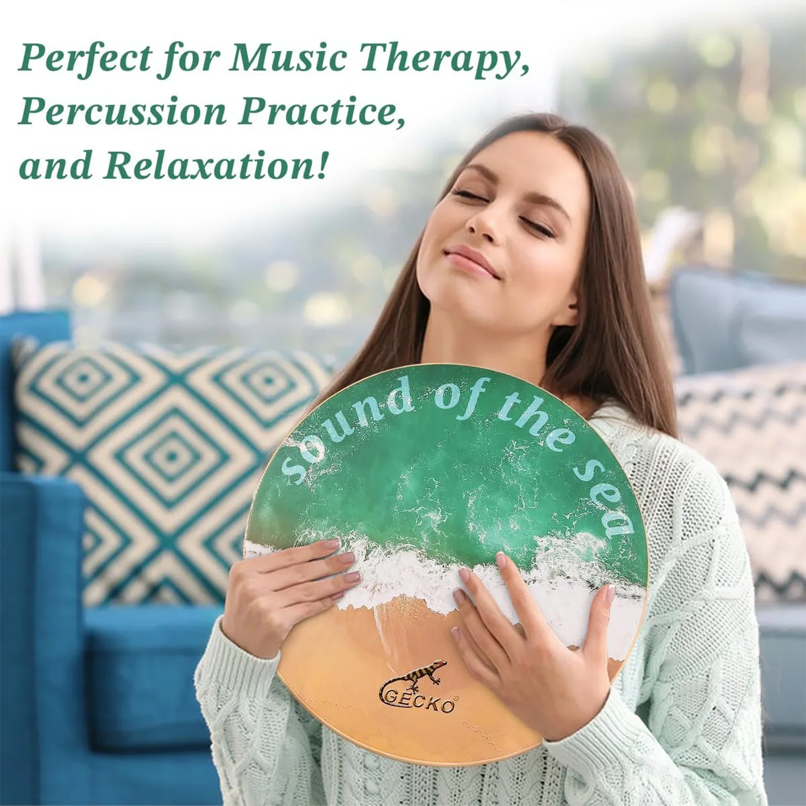 

Premium Birchwood Ocean Wave Drum (37Cm) Versatile Percussion for Yoga, Performances & Sound Therapy