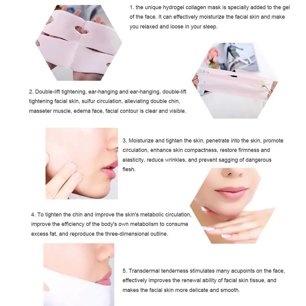 1PC maschera per il sollevamento del viso a forma di V maschera sottile per il sollevamento del viso Chin Cheek Lift Up fasciatura dimagrante per il viso cura della pelle del viso