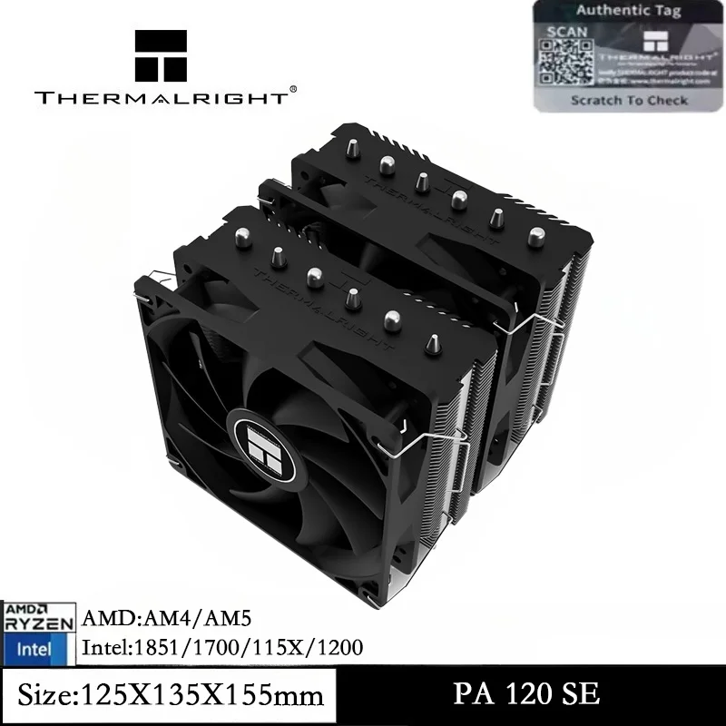 

Thermalright Peerless Assassin 120 SE CPU Cooler 6 Heat Pipes AGHP Technology Dual 120mm PWM Fan for AM4 AM5 Intel1700/115X/1851