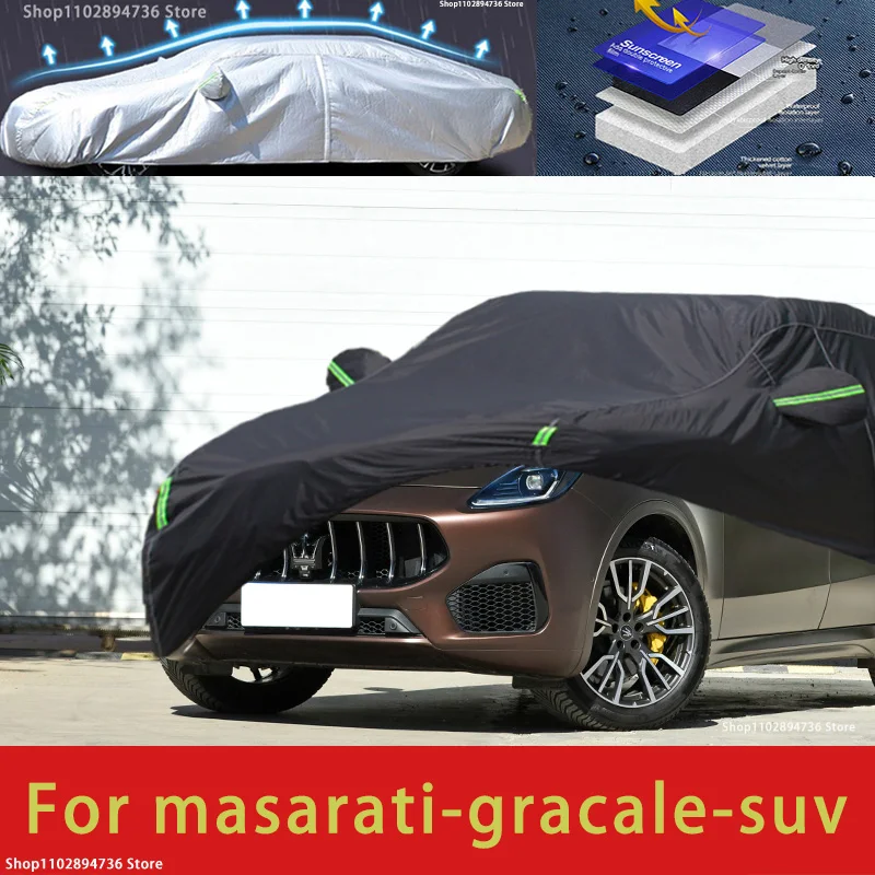 

For Maserati Gracale fit Outdoor Protection Full Car Covers Snow Cover Sunshade Waterproof Dustproof Exterior black car cover