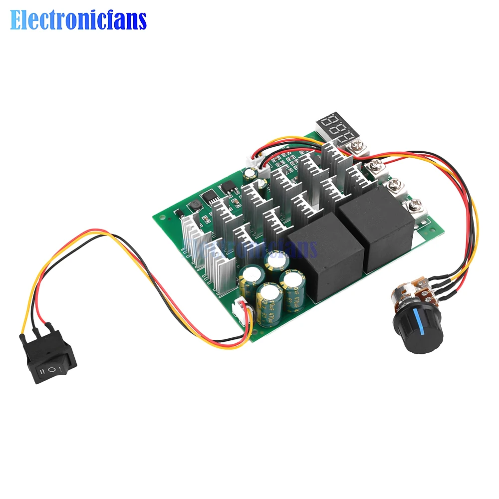 DC10-55V 60A DC Brush Motor Motor Speed Switch Induction Speed Switch Forward and Reverse Digital Tachometer