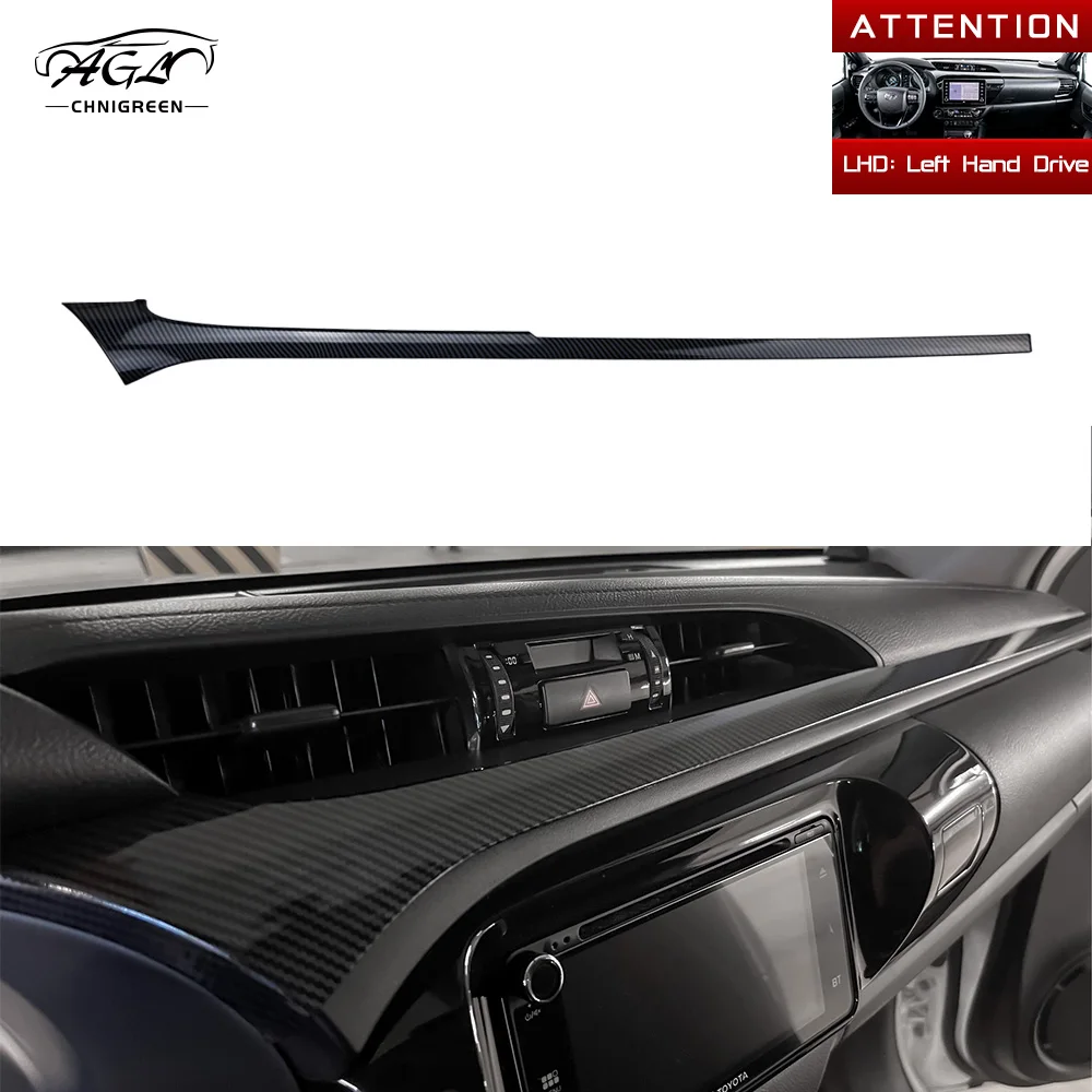 

1pcs Carbon Fiber Bamboo Grain LHD RHD Center Console Decorative Trim for Toyota Hilux Revo Conquest 2015-2021