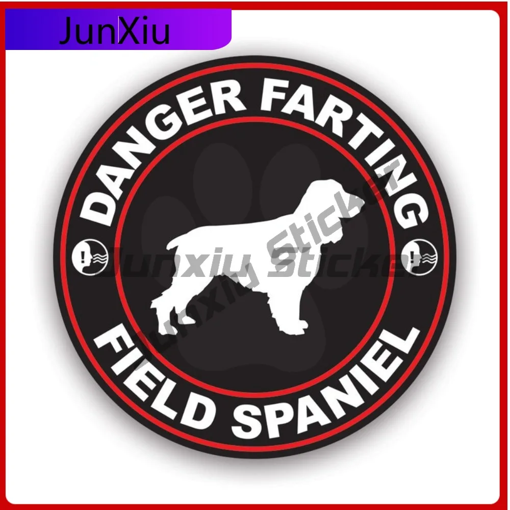 

Креативная наклейка «Опасный Спаниель, Выпускающий Газы» с УФ-защитой для автомобиля, декор для авто, прикольный стикер с собакой, изображающей газы/переворачивания
