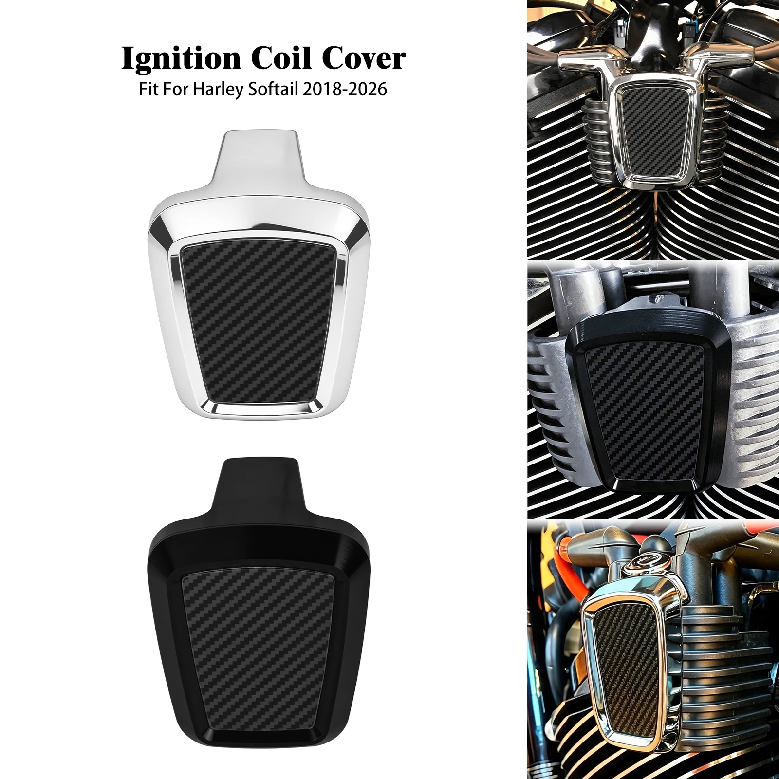 Motorcycle Ignition Coil Cover Trim For Harley Softail Breakout Fat Boy Low Rider Heritage 2018-26 Engine Coil Protection Cover