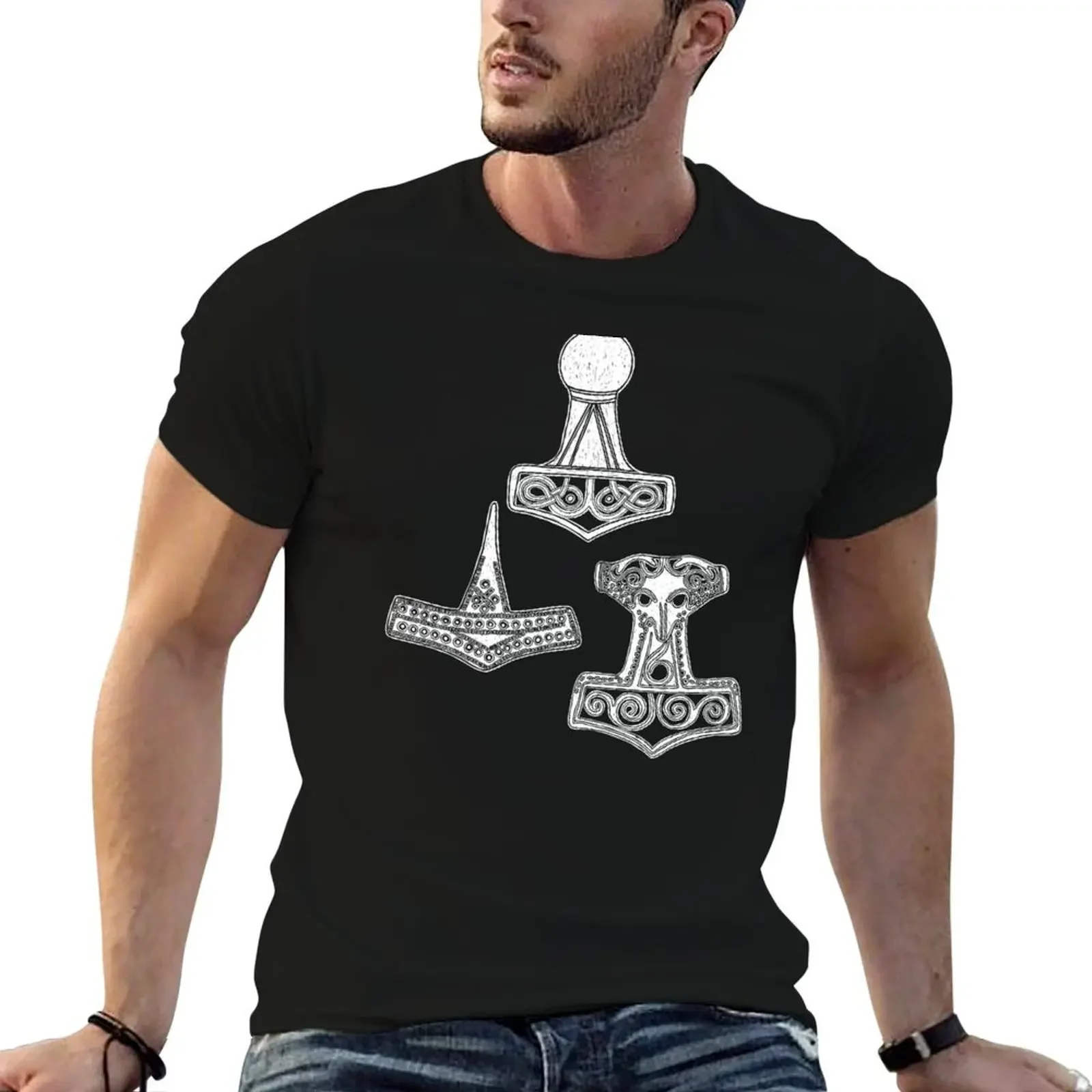 

Triple Mjolnir T-Shirt customs design your own football t shirt funny costumes mens clothes