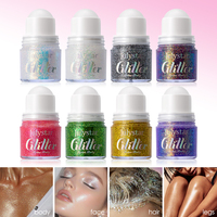 8colors Sparkling Glitter Gel Eye Hair Body Highlighter Vibrant Sequin Mermaid Makeup for Party Nightclub Stage Performance 20g