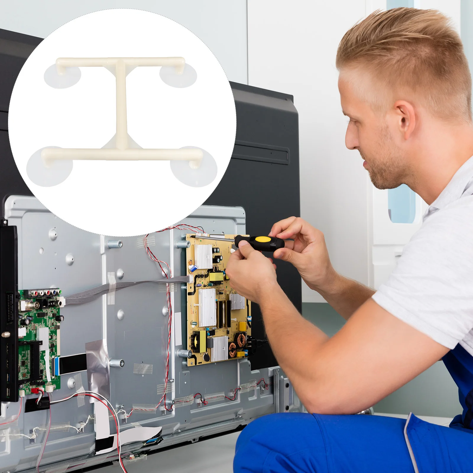 เครื่องมือถอดหน้าจอ LCD แบบถ้วยดูดแรง 32-75 นิ้ว ออกแบบตามหลักสรีรศาสตร์แบบพกพาสำหรับการซ่อมแซมจอ LCD บนพื้นผิวเรียบ