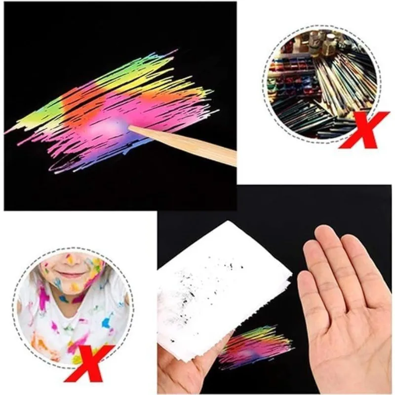 100 pçs arco-íris zero mini notas cartões de almofada de papel com 2 stylus para crianças desenhar pintura brinquedos artesanato aniversário presente de natal