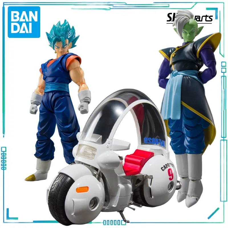 BANDAI genuino S. H. Figuarts serie juguetes móviles Dragon Ball serie Zamas, Super Saiyan Beijit, cápsula modelo de motocicleta móvil