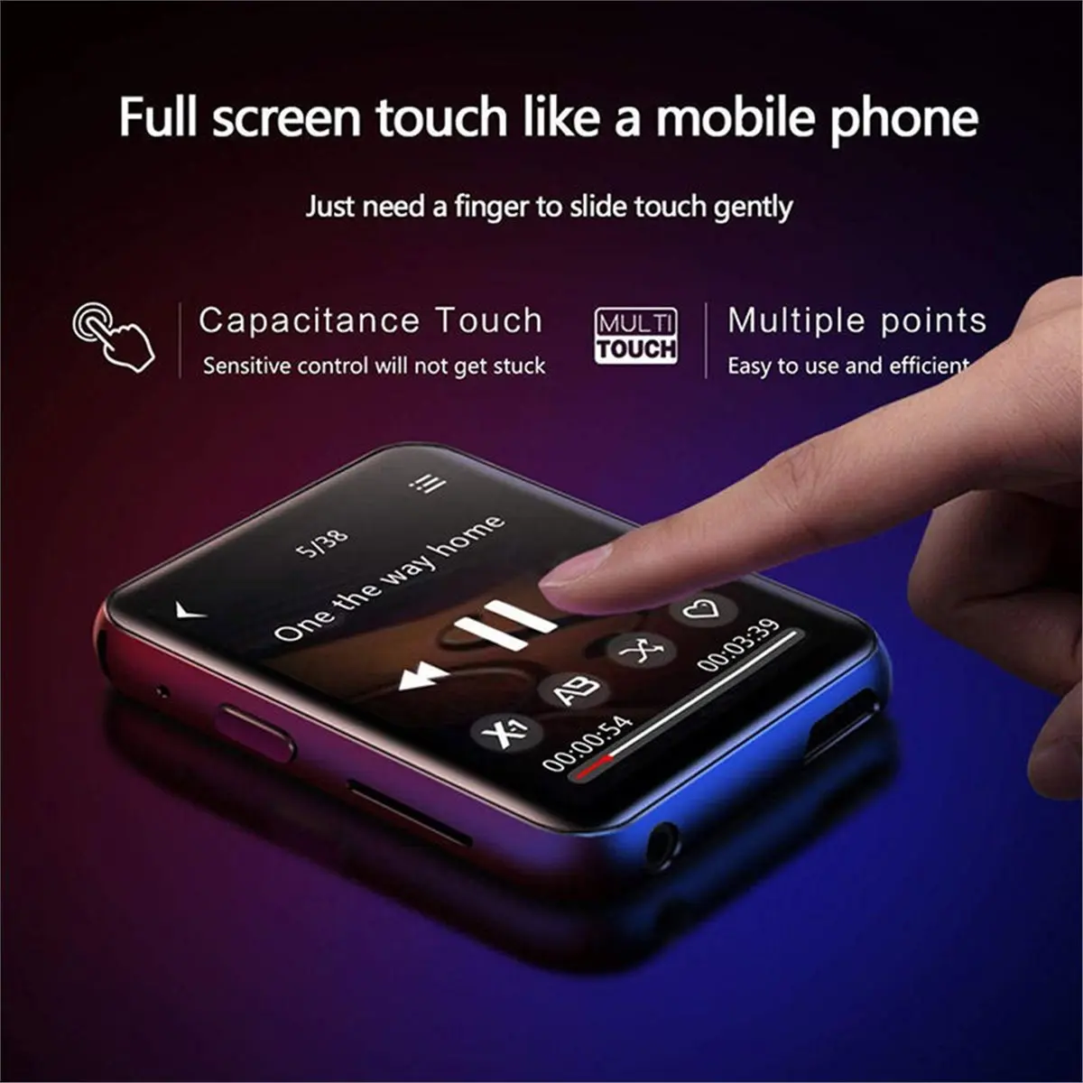 2026 New Bluetooth MP4 Player with Touch Screen, FM Radio, Video Playback, E-Book Reader, and Built-in Speaker, Supports TF Card