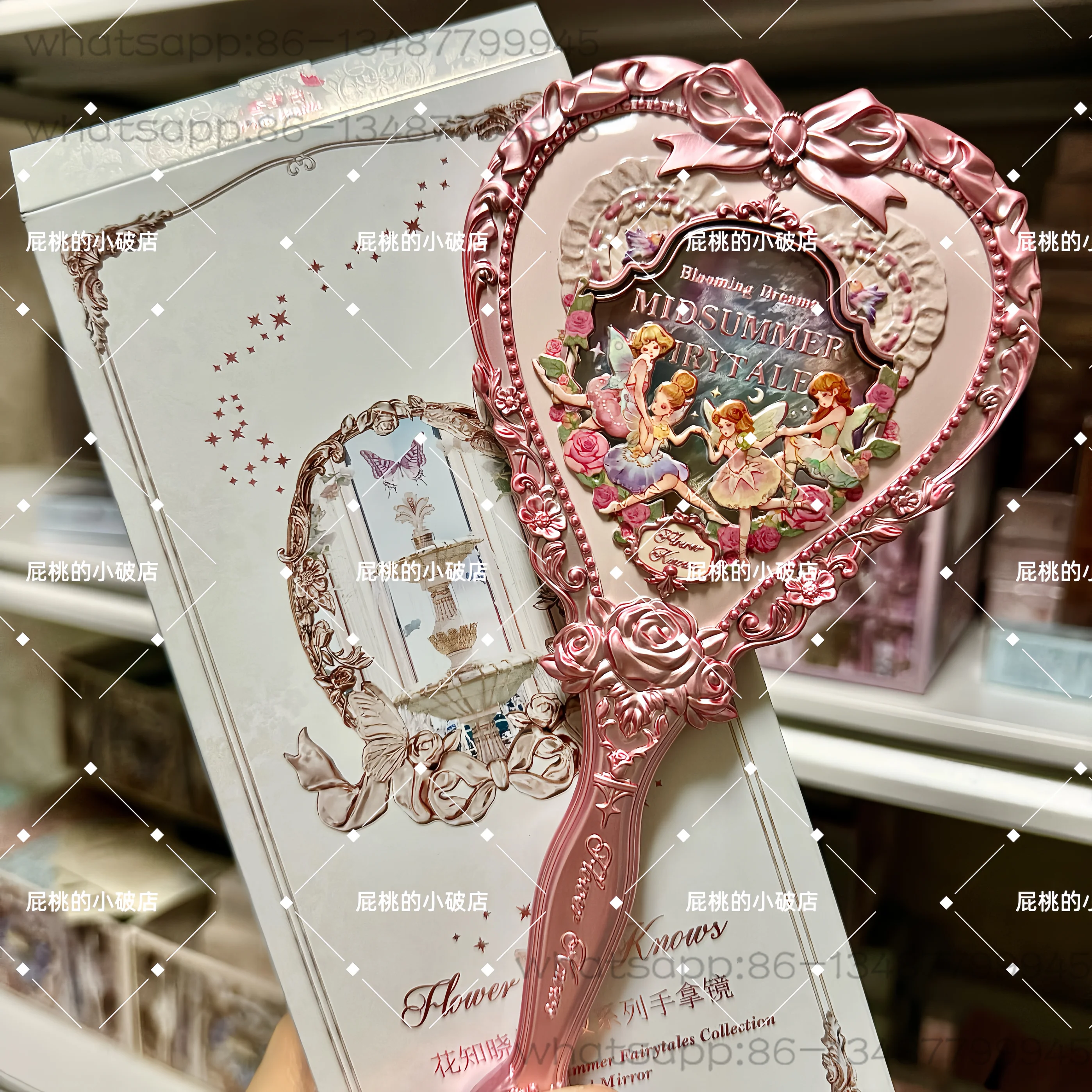 الزهور تعرف على الفراولة روكوكو عقد مرآة نافا مرآة منتصف الصيف ليلة عقد مرآة وسادة هوائية مشط #2