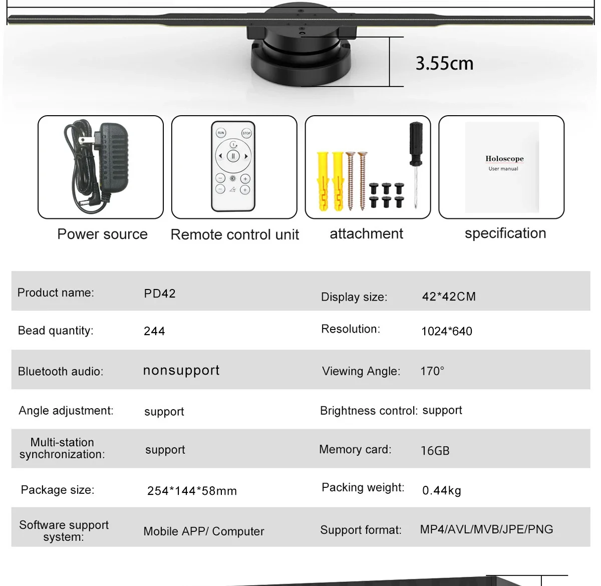 Top A- 40-85cm 3D Fan Hologram Projector Wifi Control Remote Commercial Advertising Display Hologram Projector Transmit Picture