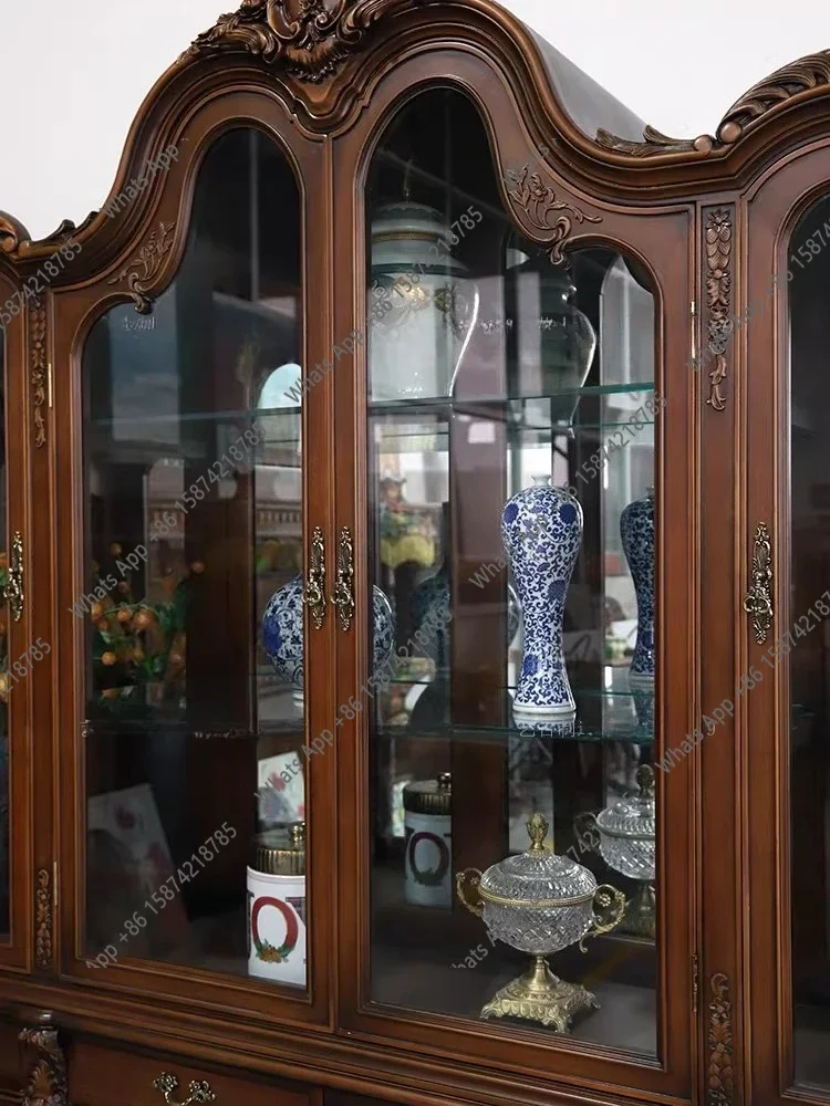 X69 Old Shanghai Western Wine Cabinet Decorative Cabinet Club Bar Large Cabinet Glass Homestay Retro Nostalgic Furniture
