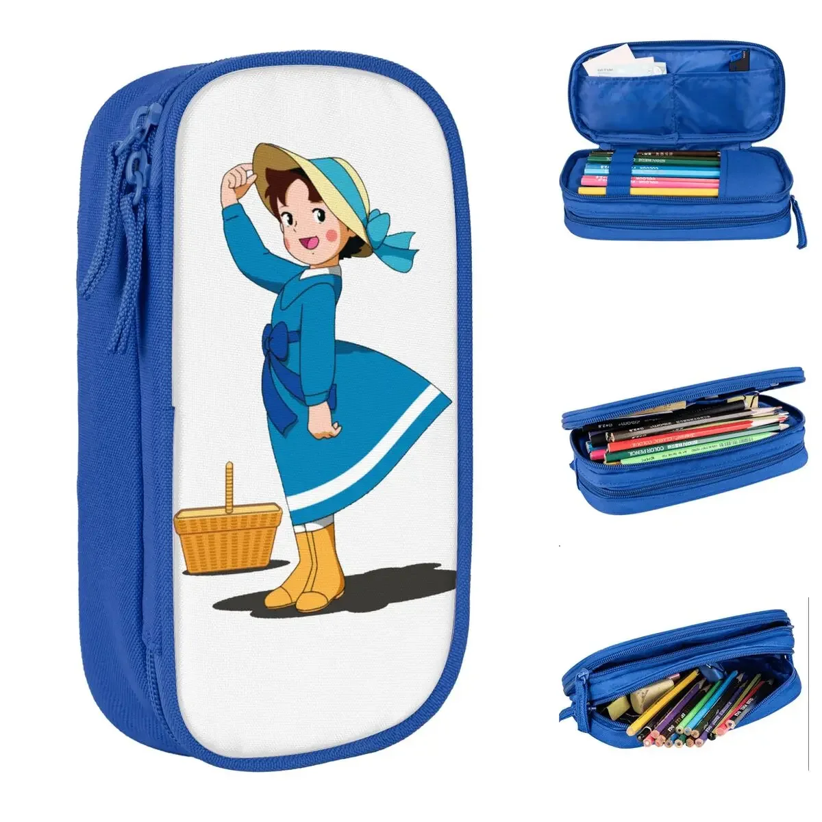 Heidi Alps Goat Anime Pencil Case Pen Box Bag Student Large Storage Students School Zipper Pencil Box