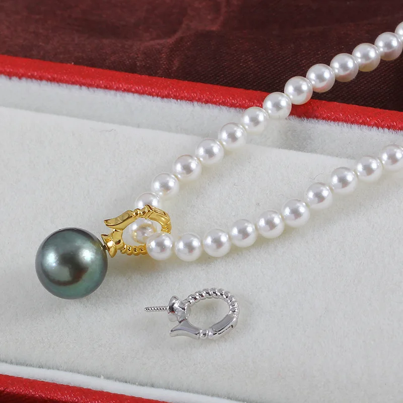 

Подвеска из стерлингового серебра 925 пробы с жемчугом, универсальная застежка и пустое крепление для ожерелья, изготовление ювелирных изделий своими руками