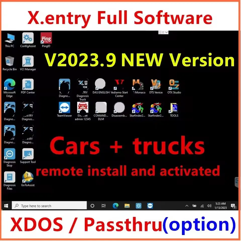 2023.09 Xentry أحدث برنامج MB STAR sd C4/C5/C6 XDOS تثبيت عبر الإنترنت إصدار xentry 2023.09 Passhru لـ openport 2.0