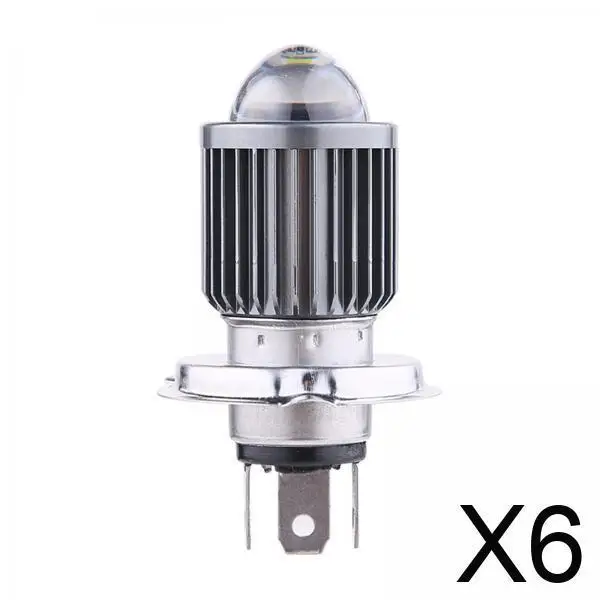 

6xLED Headlight Bulbs with Lens Waterproof DC 12-80V 1080LM H4 White