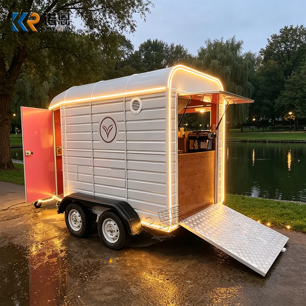 Catering Truck Outdoor Street Mobile Fast Food Trailer Concession Snack Food Truck Trailer With Full Kitchen Equipments